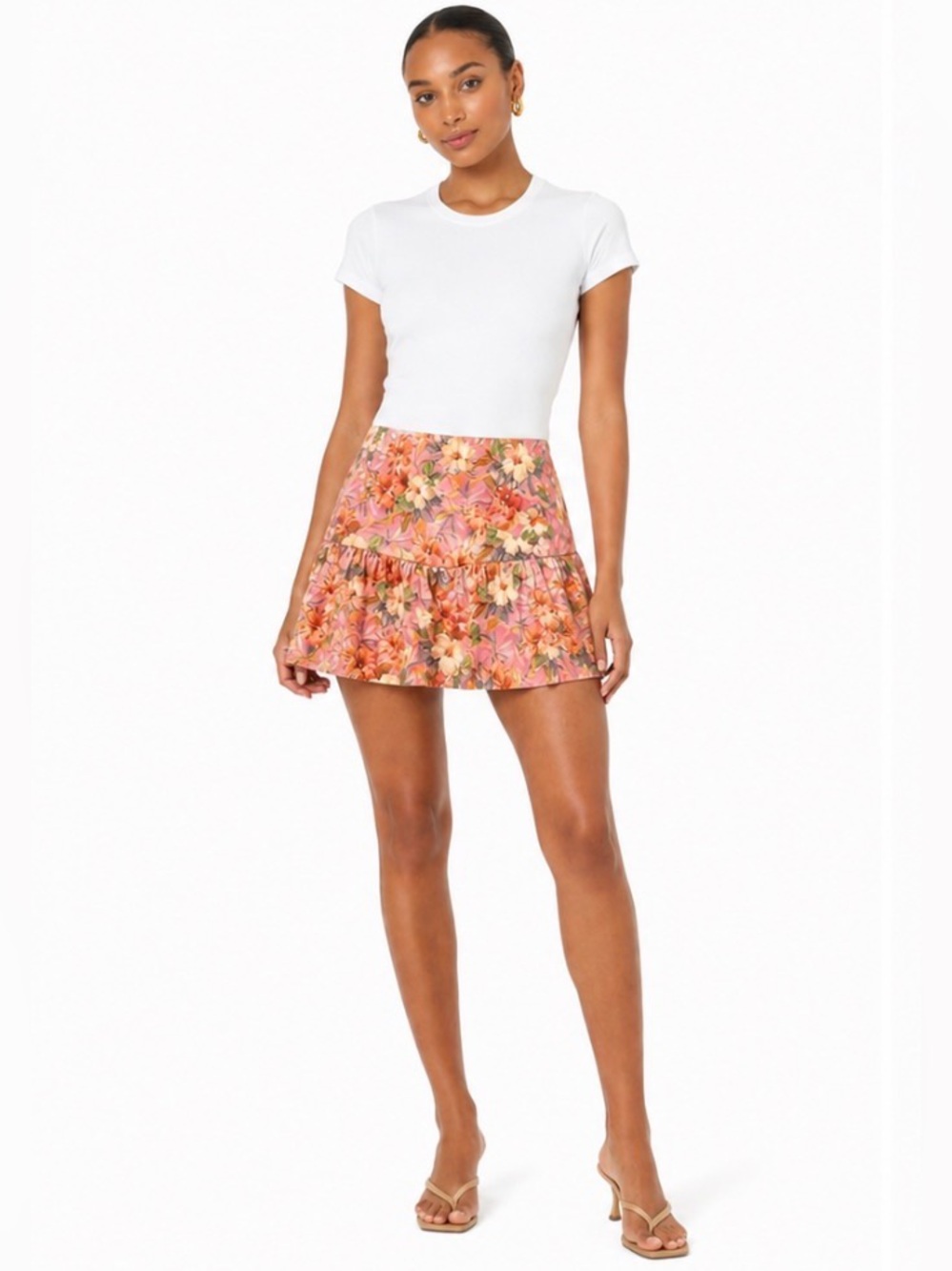 Zara Floral Ruffle Skort